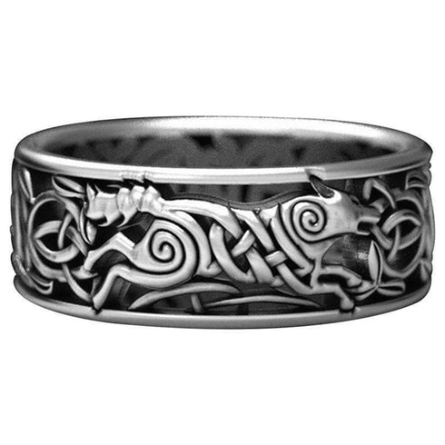 Bague Loup Homme Acier